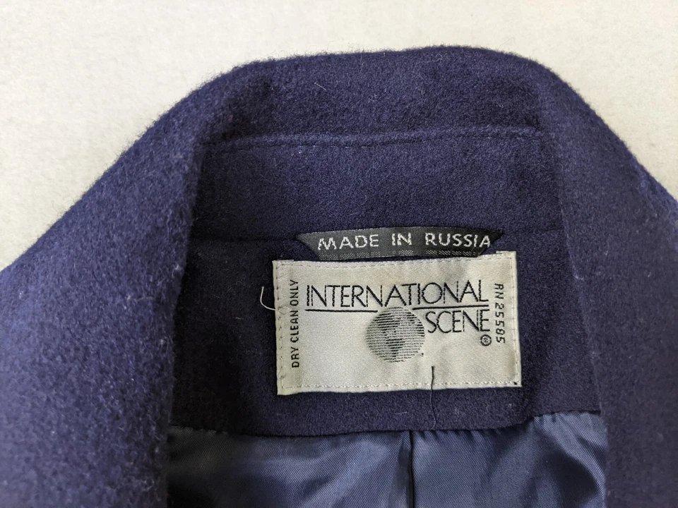 ESCENA INTERNACIONAL - ABRIGO LARGO MUJER LANA AZUL MARINO - TALLA 13/14 Foto 3 de 4