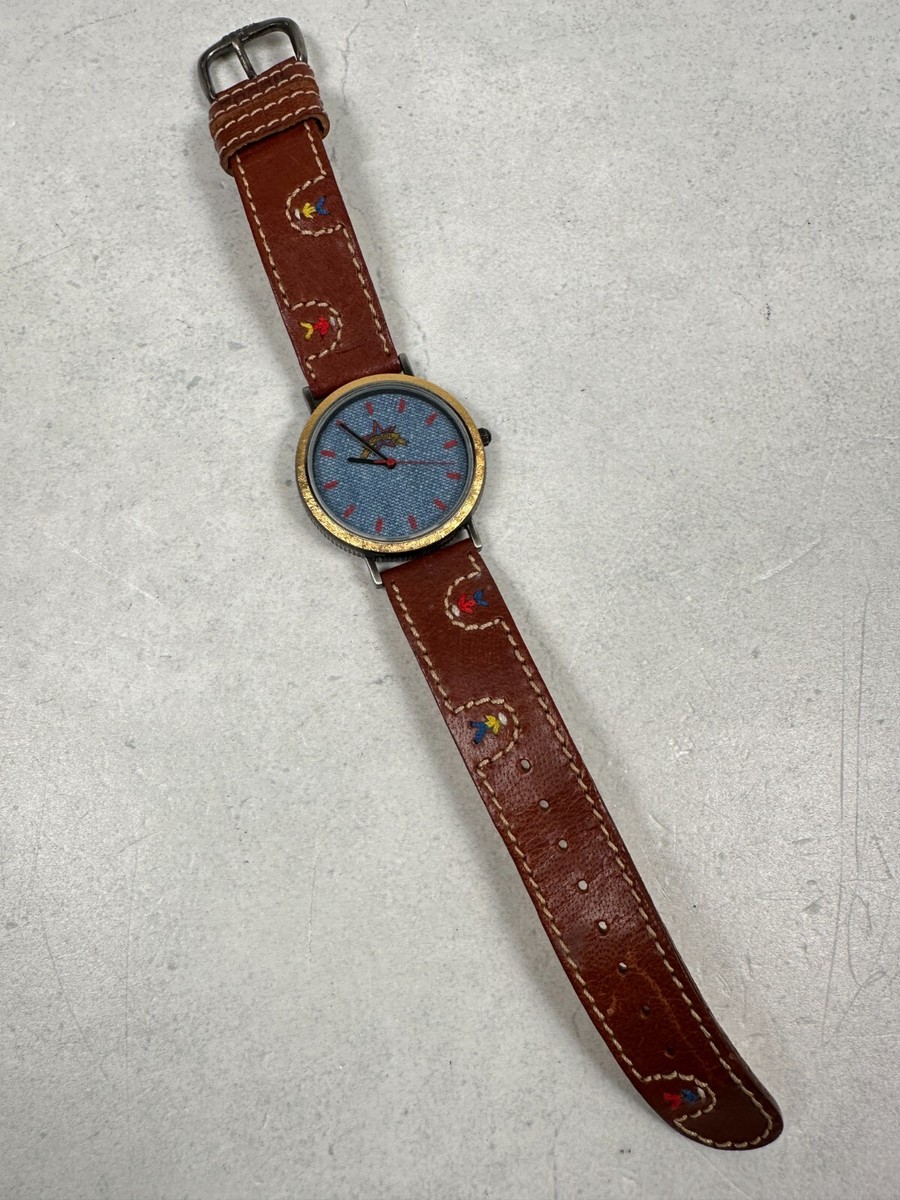 Vintage 90s Denim Face Fossil Watch for sale online | eBay display picture 3