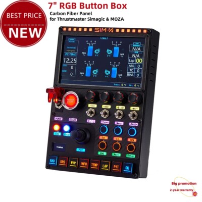 SIMX V7 PRO 7'' RGB Button Box Sim Racing Button Box f/Thrustmaster Simagic MOZA