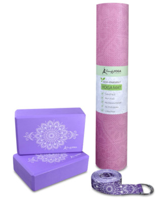 Complete Yoga Mat Gift Set - Unique All-Over Mandala Print - Eco-Friendly, No...