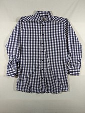 Eton Contemporary Shirt Mens 42/16 Long Sleeve Button Up Check Blue