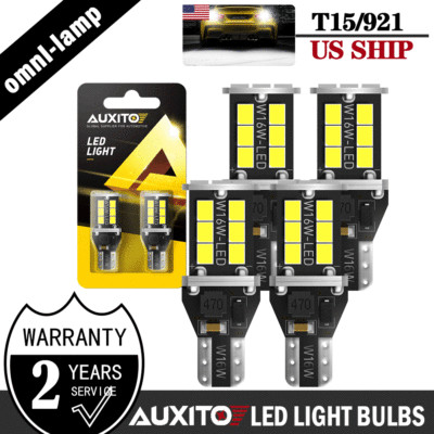 Pack4 T15 W16W Canbus No Error Free LED 921 912 Reverse Backup Light White Bulb