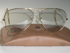 1960's 58 14 VINTAGE B L RAY-BAN SELF-DARKENING CRYSTAL AVIATOR SUNGLASSES MINT