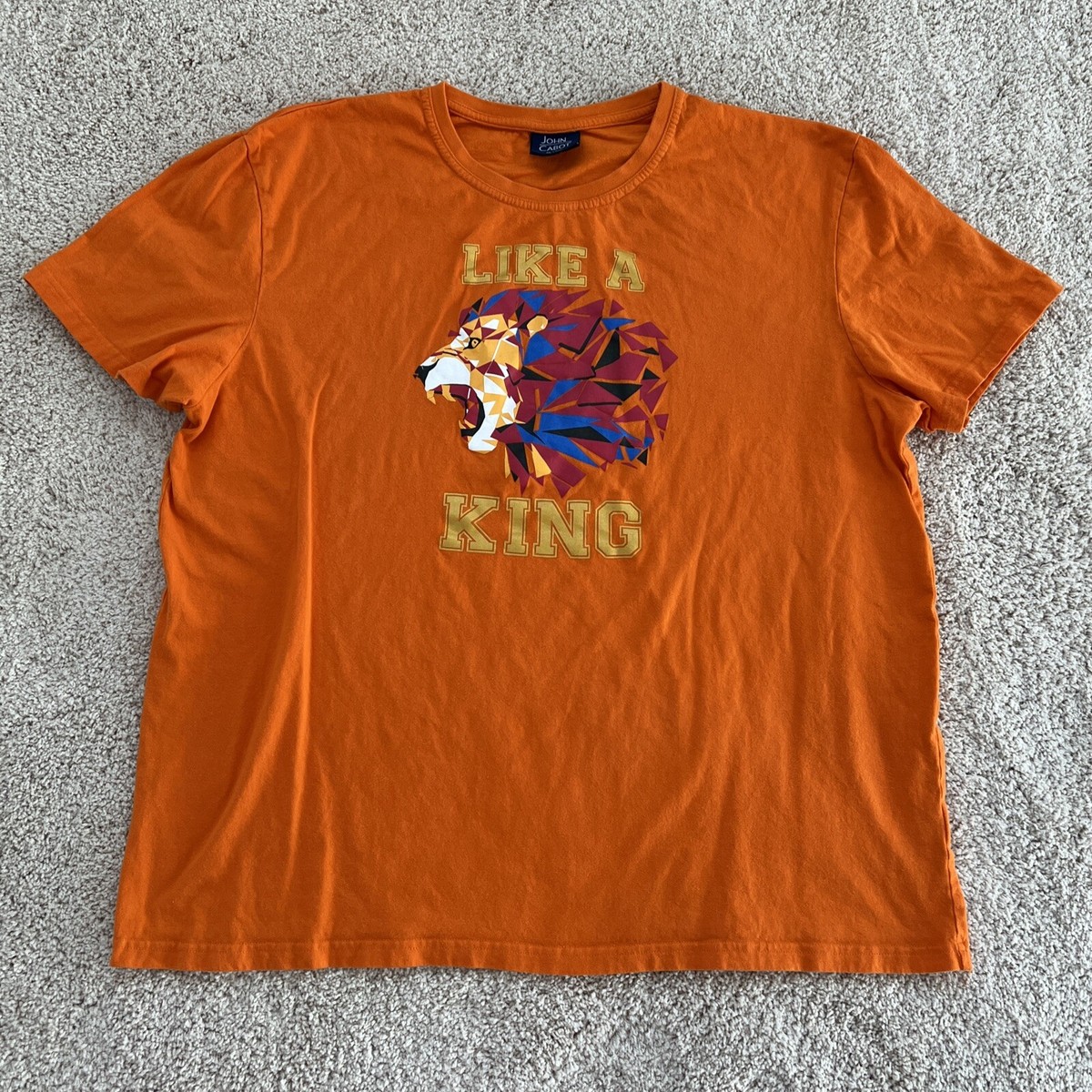 John Cabot T-Shirt Mens XL-XXL Short Sleeve Orange Graphic Like a 