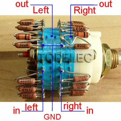 1pcs  Attenuator Dual-10K Stereo HiFi Volume Potentiometer 23-Step 10KAX2