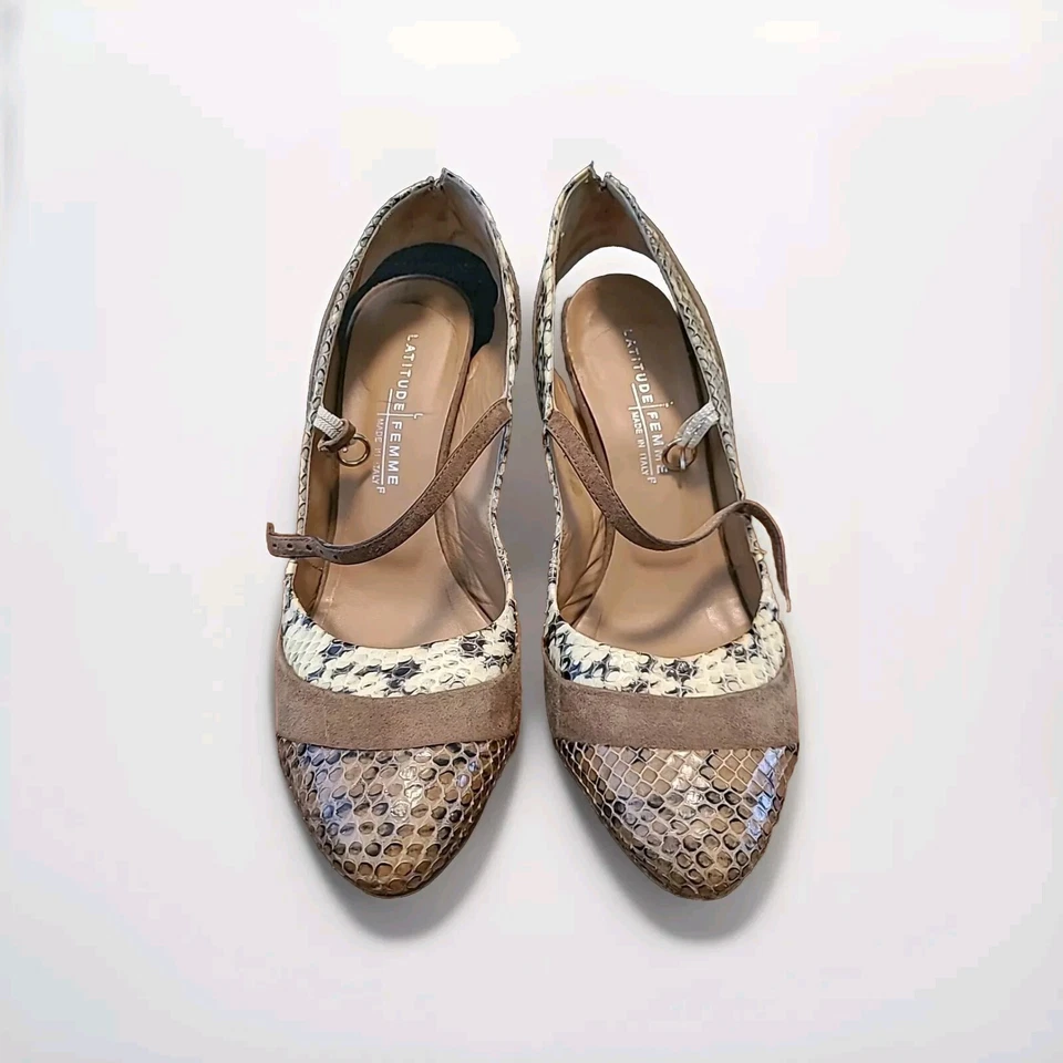 Zapatos Latitude Mujer Mujer Marrón Gamuza Estampado Animal Talla UE 40 EE. UU. 9 Foto 2 de 4