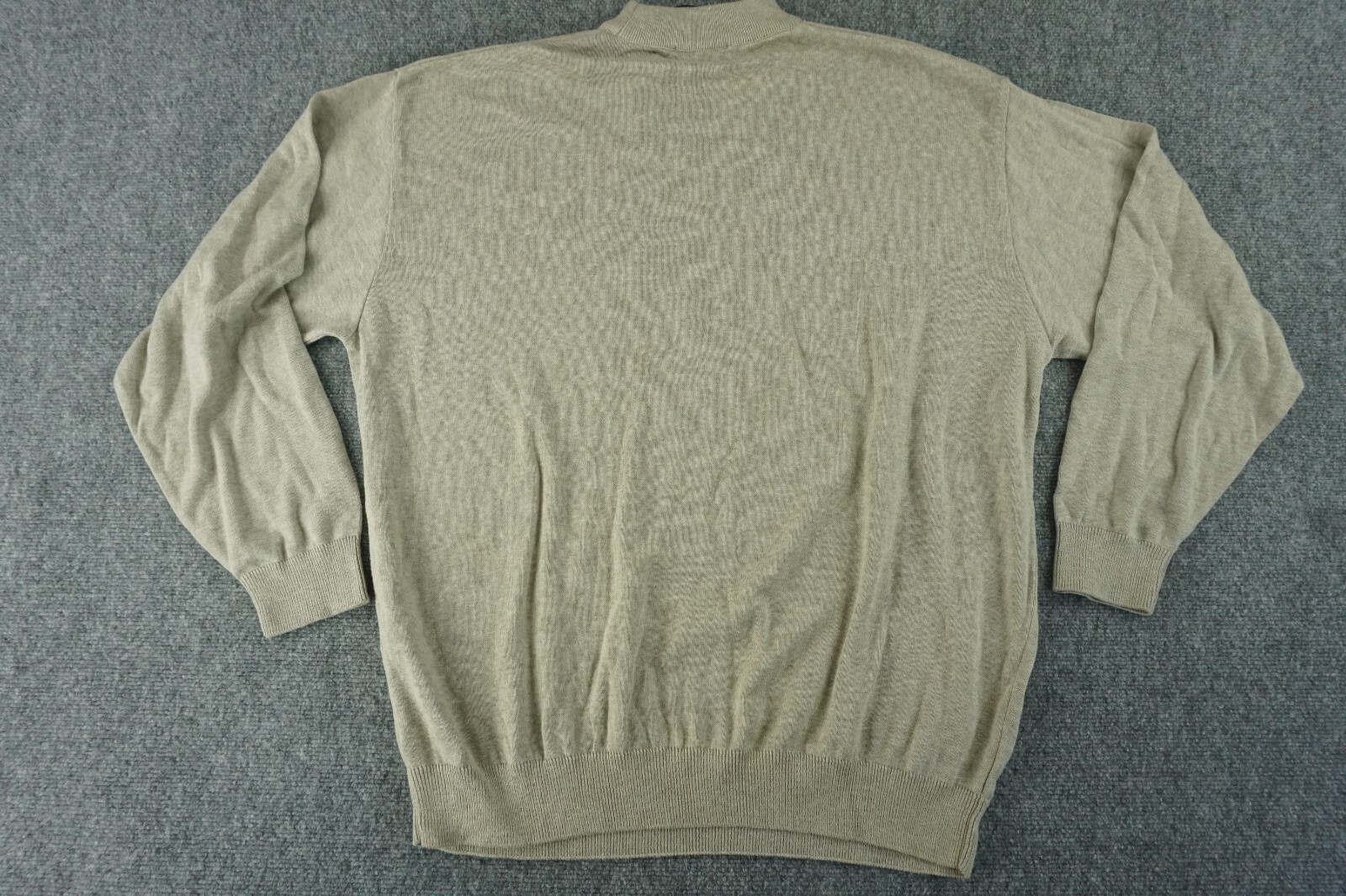 Tosani Sweater Mens 2XL Beige Cotton Mock Turtle Neck Long Sleeve