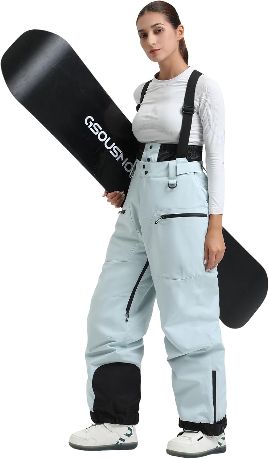 Petos de esquí para mujer, pantalones de snowboard, monos de nieve impermeables
