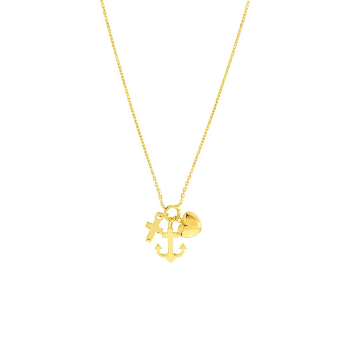 Cross anchor shop heart necklace