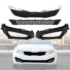 For 2011 2012 2013 Kia Optima Lx Ex Front Upper Lower Grille W Fog Light Bezels