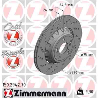 2x ZIMMERMANN Formula Z Bremsscheibe 150.2942.70