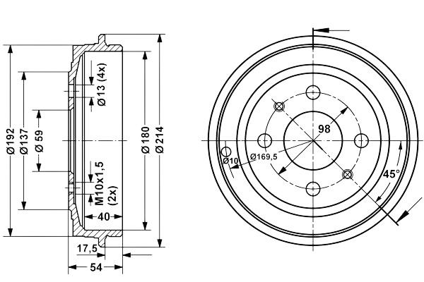 Kit Freni a Tamburo Posteriori Ganasce Cilindretti Piattello Fiat 500 Panda 169 - Miniatura 7