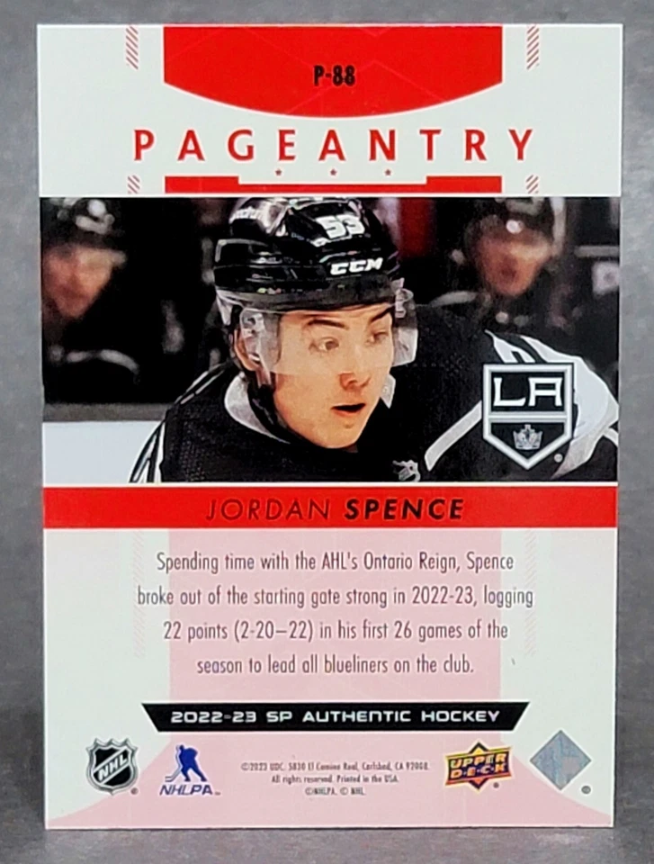 2022-23 SP Authentic Pageantry Red #P-88 Jordan Spence - Image 2 of 2