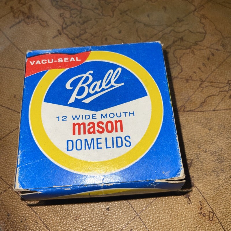 Box of 12 Ball Wide Mouth Mason Dome Lids VTG New Open Box / Old stock