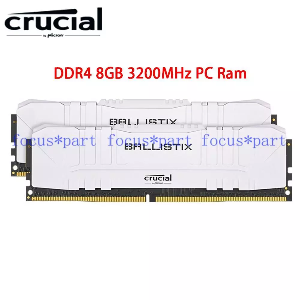 Crucial Ballistix 16GB 2 x 8GB Desktop Memory PC4 25600 DDR4 3200 BL8G32C16U4W