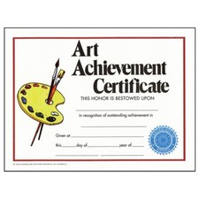 Art Achievement Palette Certificates