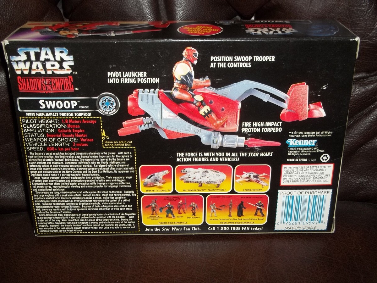 star wars POTF SOTE SHADOWS OF EMPIRE SWOOP SPEEDER BIKE W PILOT