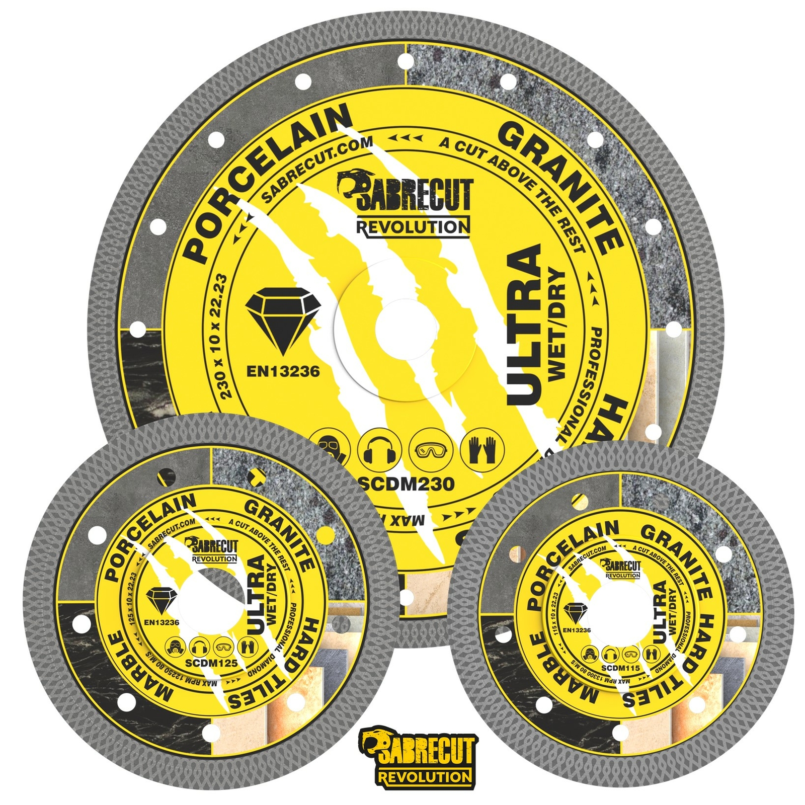 SabreCut Professional Diamond Hard Tile Clean Cutting Disc Blade for