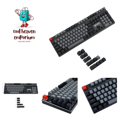 Double Shot 122 Dyed PBT Shine Through OEM Profile Keycap Rainbow Carbon Suns...