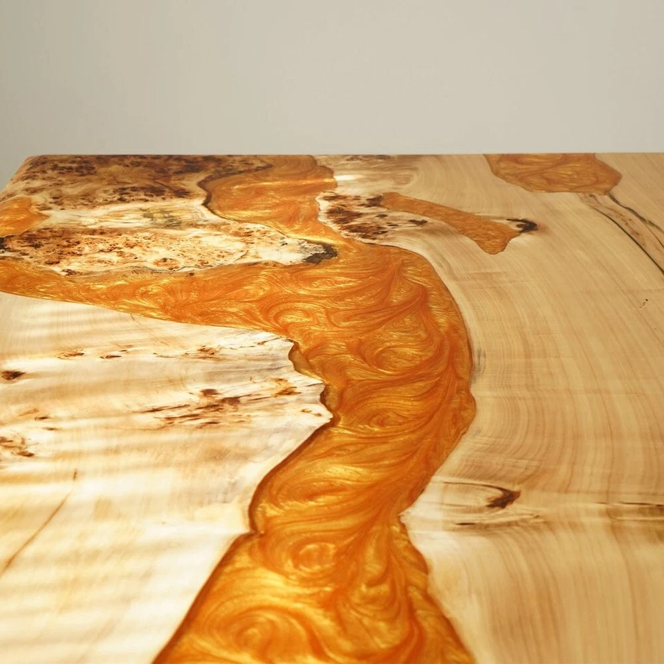 Custom Poplar Luxury Epoxy Resin Dining Table - Natural Charm Meets Modern Desig - Image 3 of 4