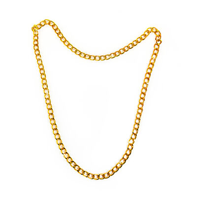 Goldene Rapper Gangster Kette - satter Goldlook - perfekt zum Protzen Fasching