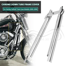 Chrome Front Frame Down Tube Covers For Harley Heritage Softail Classic Deluxe