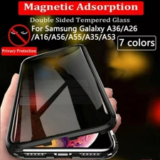 For Samsung A36/A35/A16/A56/A55/A34/A53/54 360 Anti-Spy Magnetic Glass Full Case