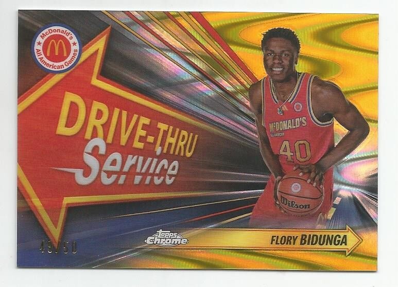 2024 TOPPS CHROME MCDONALDS FLORY BIDUNGA DRIVE THRU SERVICE GOLD RAYWAVE #49/50
