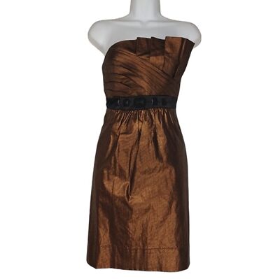 $175 PHOEBE COUTURE Strapless Copper Silk Metallic Pleated Cocktail Dress 4 S | eBay $175 PHOEBE COUTURE Strapless Copper Silk Metallic Pleated Cocktail Dress 4 S | eBay