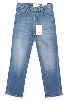 Freeman T Porter Damen Jeans Karen Blau Boyfriend High Waist 7/8 Gr. S