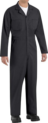 NWoT Red Kap Mens Twill Action Back Coverall Mechanics Black Size 50LN $90 CC043