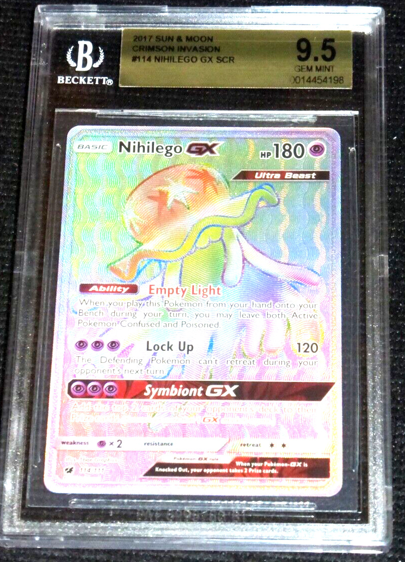 Nihilego GX RAINBOW SECRET HYPER FA RARE 114/111 Pokemon SM