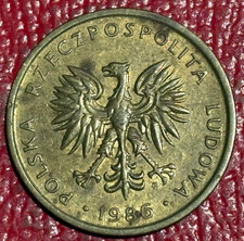 VERY NICE 1986 POLAND 5 ZLOTE ZLOYTCH COIN-FEB777