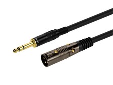Monoprice XLR Male to 1/4in TRS Male Cable - 1.5 Feet  16AWG, Gold Plated