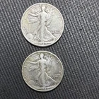 1942 50C Walking Liberty Half Dollar Lot Of 2 Fine Condition