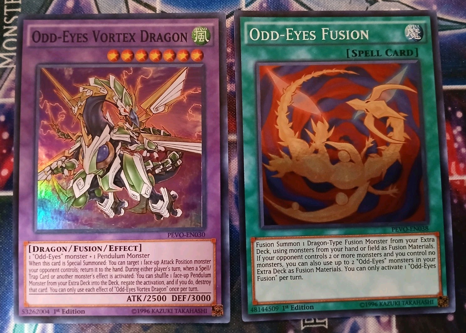 Odd-Eyes Vortex Dragon PEVO-EN030 + Odd-Eyes Fusion PEVO-EN038 1ST ED LP SUPER
