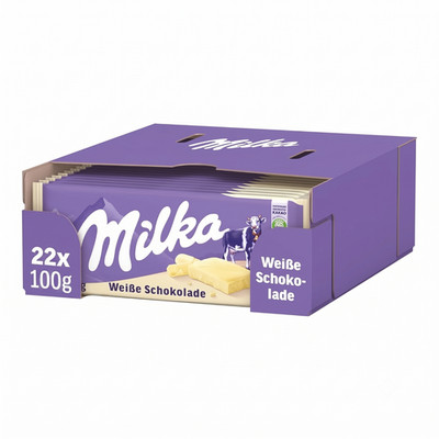 22x Milka White Schokolade - Tafelschokolade - Weiße Schokolade MHD 02/2023  