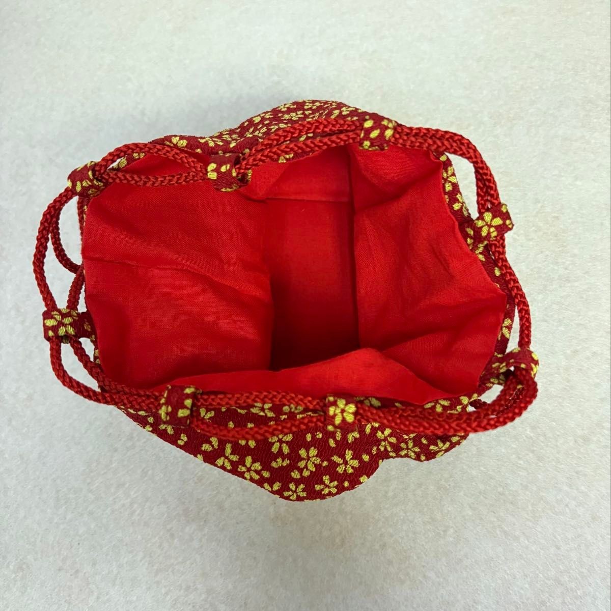 Drawstring bag Japanese pattern red - image 6