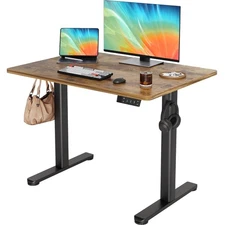 Electric Standing Desk Adjustable Height, 40 x 24 Inches Stand up Desk with C...