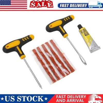 Car Tubeless Tyre Tire Puncture Repair Plug Repair Needle Patch Fix Tool New
