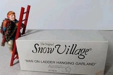 Dept 56 Snow Village “Man on Ladder Hanging Garland” #5116-0 With Box!