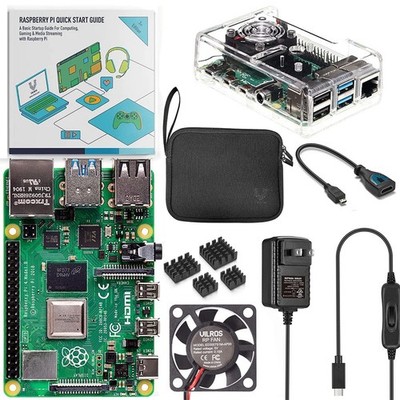 Basic Starter Kit for Raspberry Pi 4 with Fan Cooled ABS Case-Includes Raspbe...