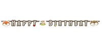 Happy Birthday Fuchs Und Biber Partykette Girlande Banner 180 Cm Neu Ovp