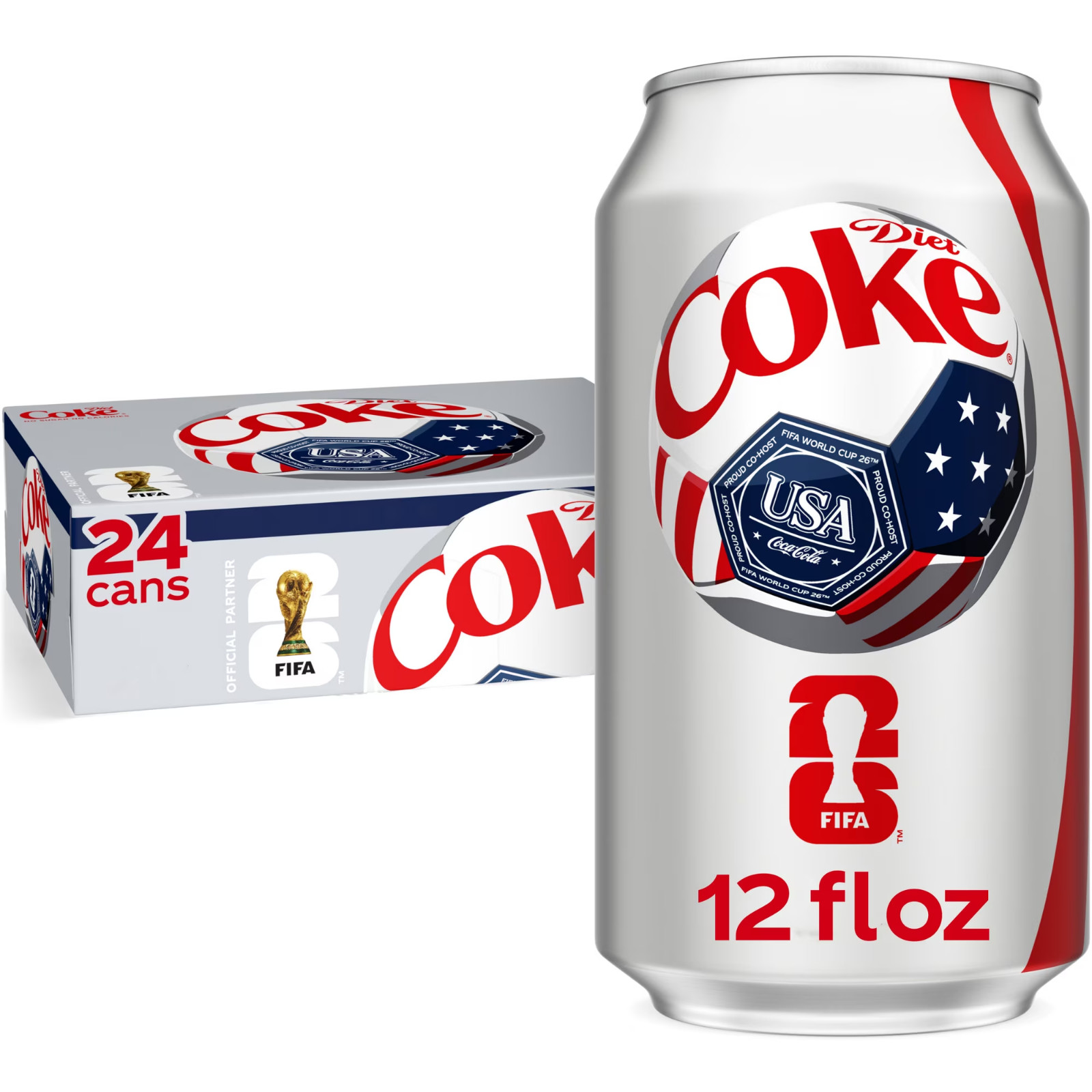 Diet Cola Soda Pop, 12 fl oz Cans, 24 Pack
