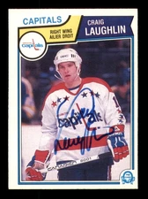 Craig Laughlin Signed 1983-84 O-Pee-Chee RC 375 Washington Capitals