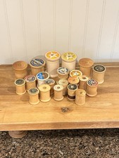 Lot Of 21 Vintage Wooden Thread Spools Empty No Thread Craft Projects