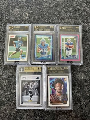 Football Slab Lot of 5 (FCG and BGS)
