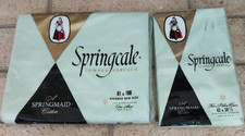 VTG Springcale Double Bed Flat Sheet Mint Green Combed Percale 2 Pillowcases