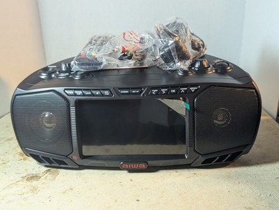 Aiwa AI7001-BLK Portable Media Boombox - Radio/DVD Player With Bluetooth