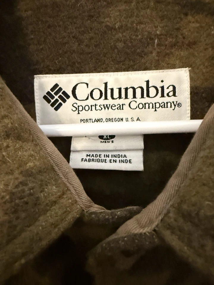 Vintage Columbia Gallatin Range Jacket Mens XL Brown Camouflage Wool Blend 90s - Image 3 of 4